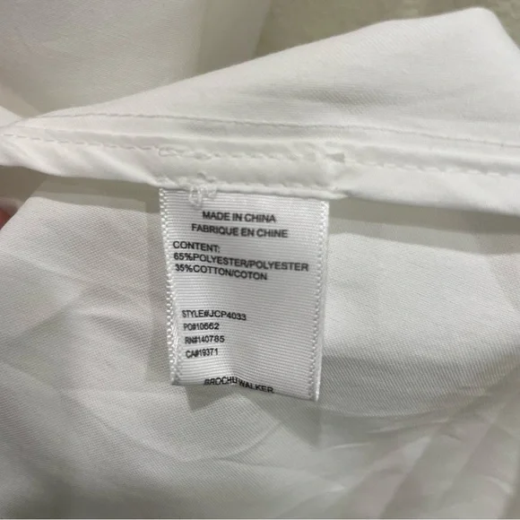 NWT Brochu Walker Havana Mini Dress White Tiered Puff Sleeve Button Front Large - Picture 9 of 16